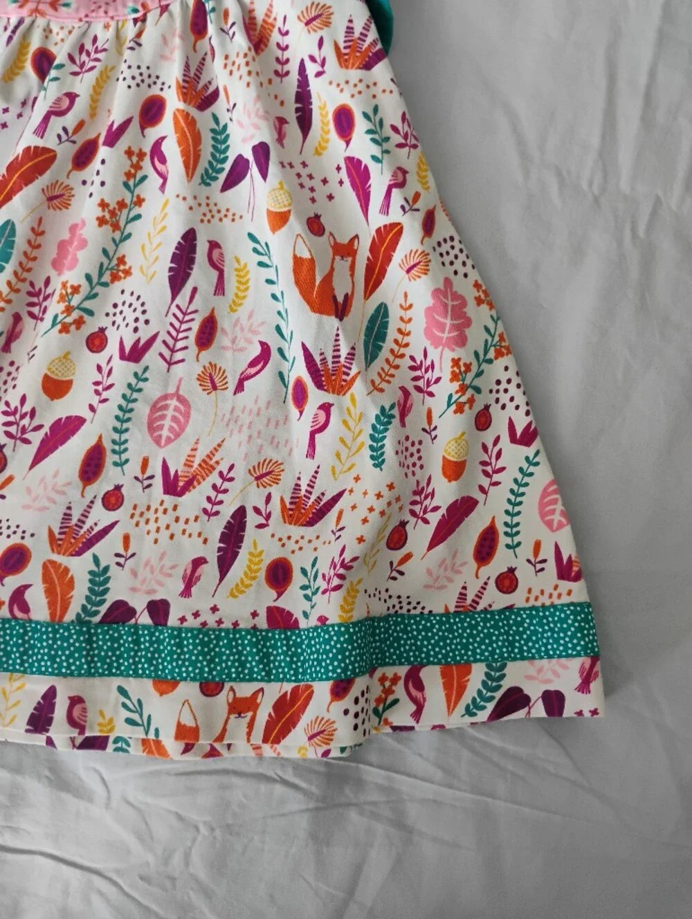 Wildflowers Teal & Pink Floral Ruffle Sleeve Dress Tunic Sz 8